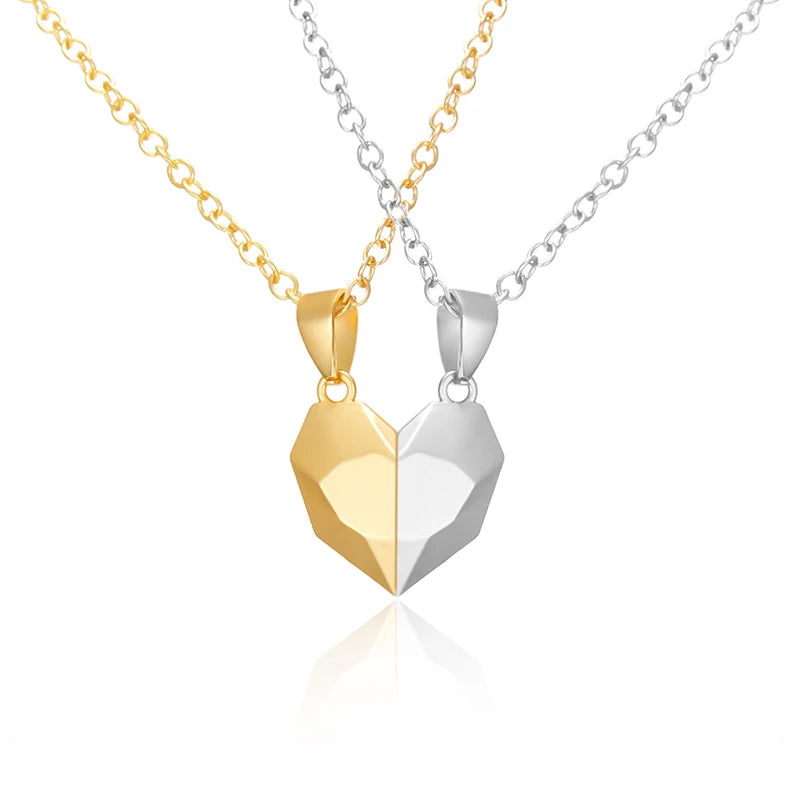Electrocardiogram Magnetic Friend Heart Pendant One for You and One For Your Friend