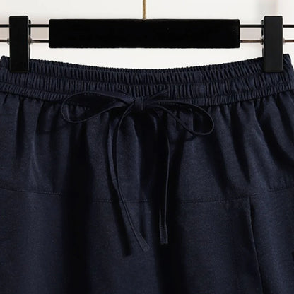 Sizes to 4XL  High-Waisted Casual Shorts Skirt With Elastic Waistband and a Cover Flap