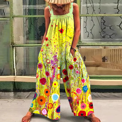 Loose casual tank-top jumpsuit wide-legs