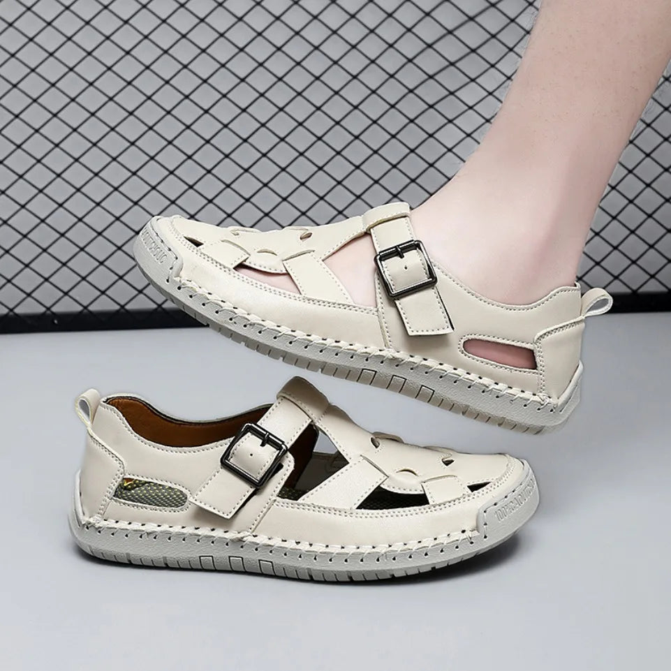 Breathable Romanesque Faux Leather Sandals in various colors