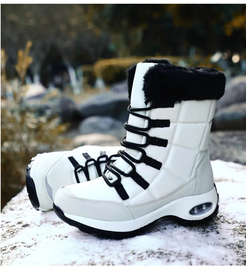 Thicken non-slip warm snow boots, large sizes, cold-resistant, high-top cotton lining