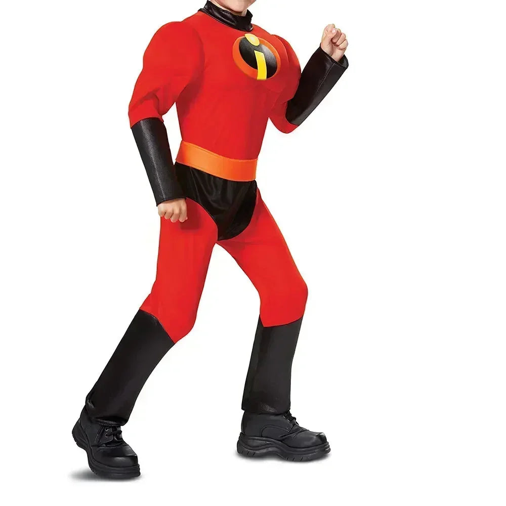 Halloween Incredible Cosplay Costumes Anime, Red Jumpsuit, Mask, Full Set Halloween Costumes.