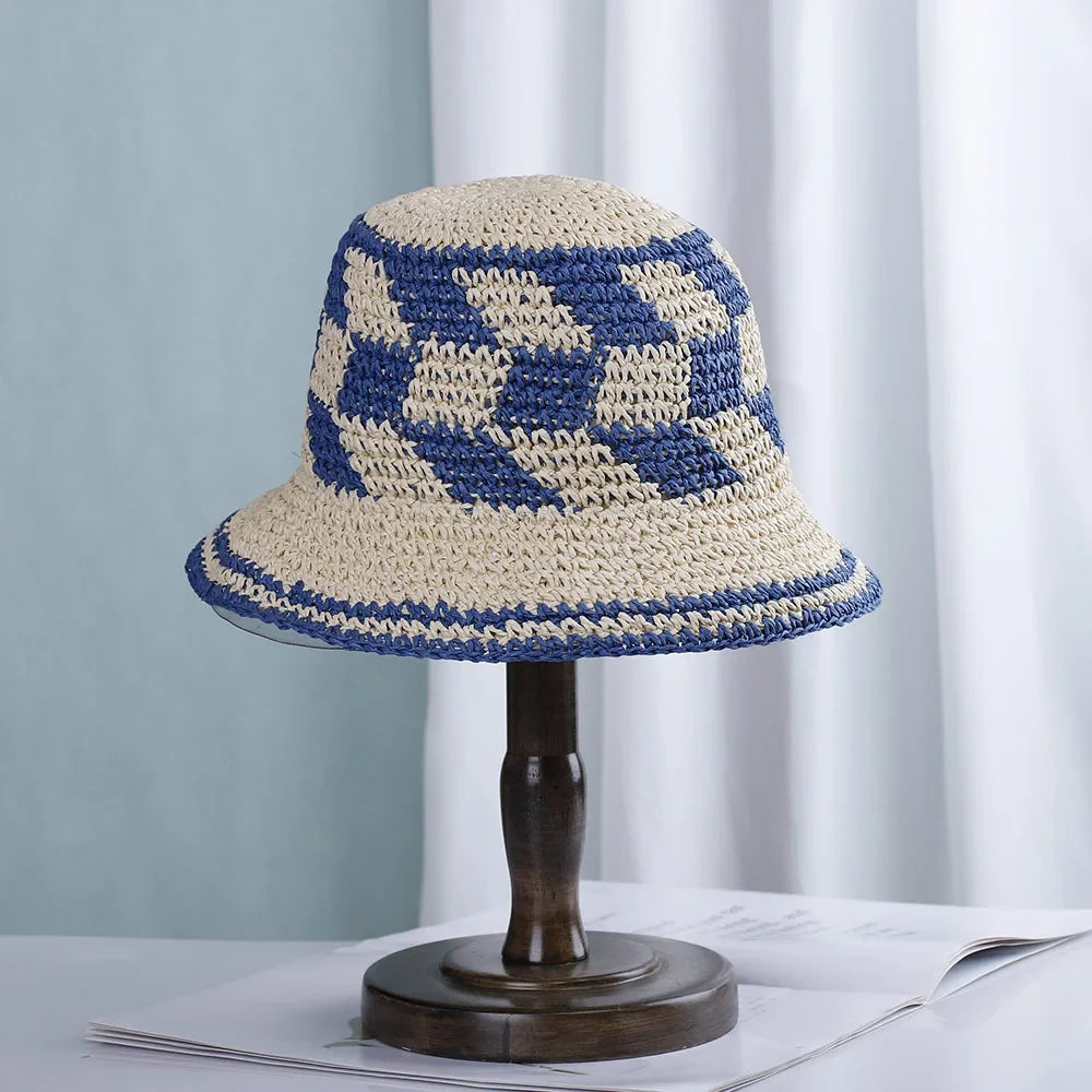 Bright Colored Floweed Crocheted Fisherman Hat
