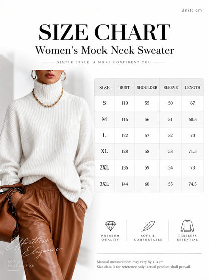 Sizes to 3XL, Soft Warm Turtleneck Knit Pullover, Relaxed Fit