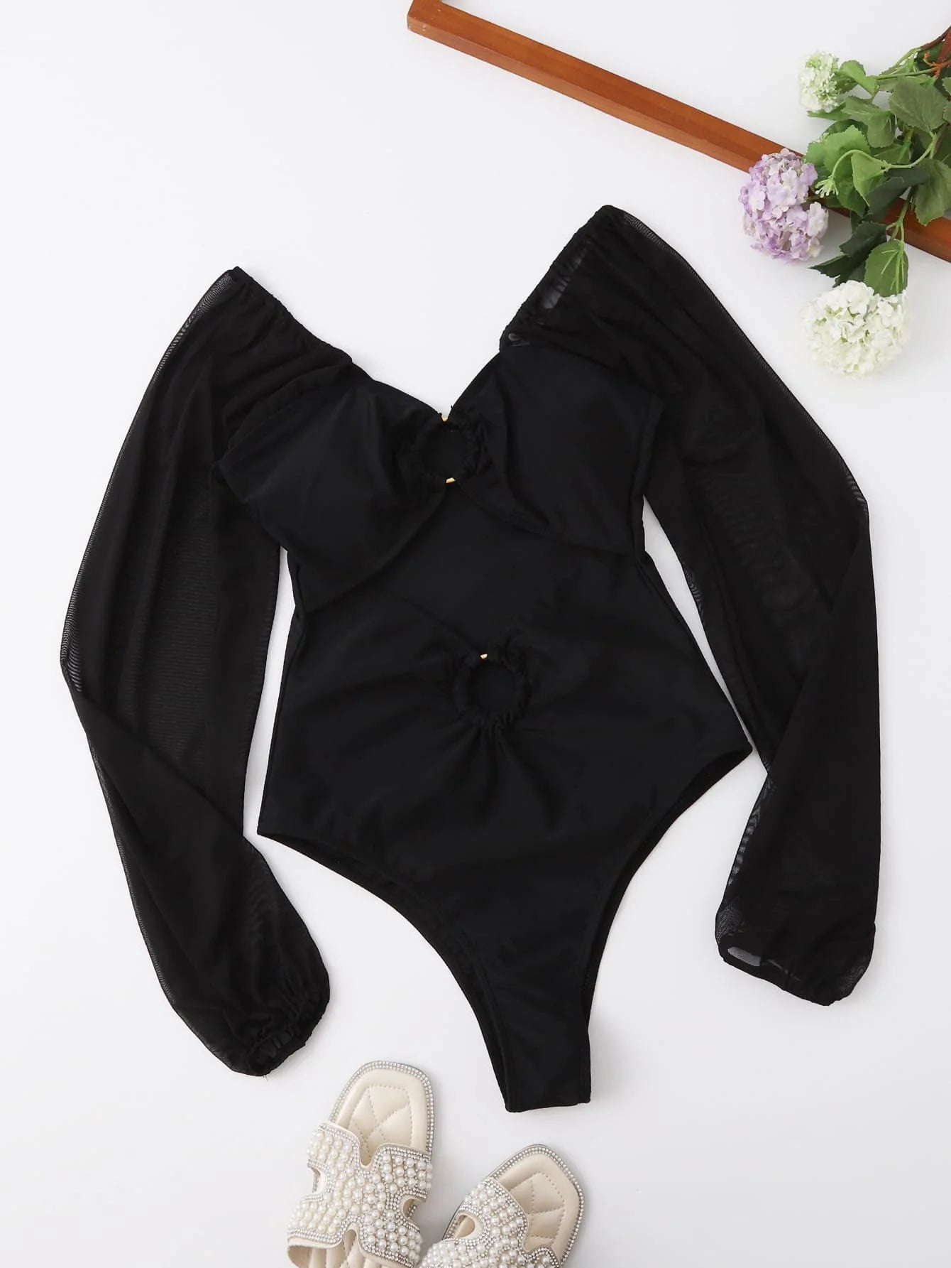 One Piece Solid Long Sleeve Sun Protection Swimwear
