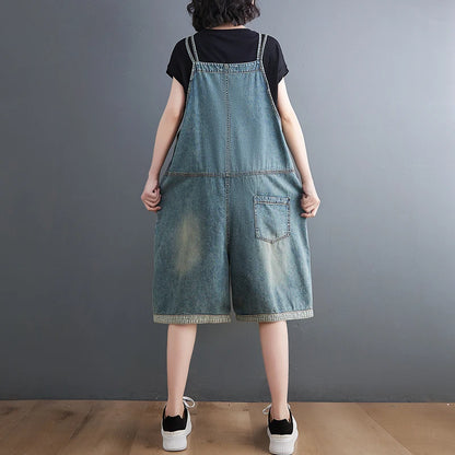 Sizes to 2XL Loose Overalls. Oversized Jumpsuits, Wide Leg Shorts, Cargo Baggy Pants, Straps Dungarees