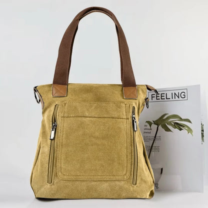 Versatile Handbag Large Capacity Canvas Casual Shoulder Crossbody Bag