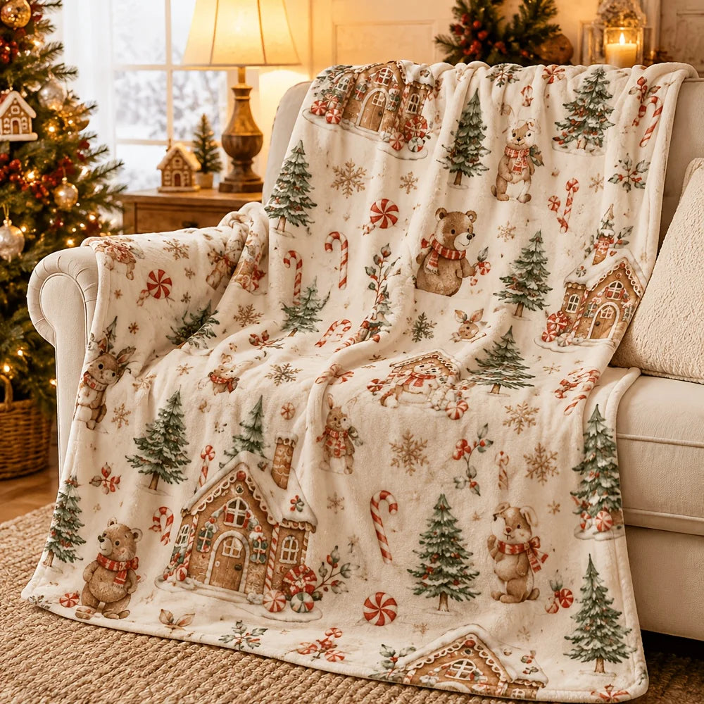 Christmas Holiday Throw Blanket Soft Flannel Christmas Gnomes.  15 Different Prints