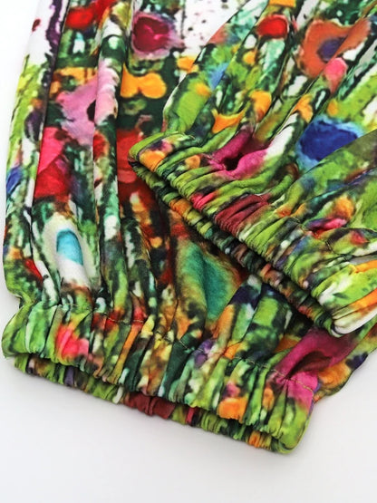 Sling Jumpsuit, Tie String Straps, Floral Printed, Wide Leg Pants, Casual Outdoor, Loose,  Comfortable, Breathable