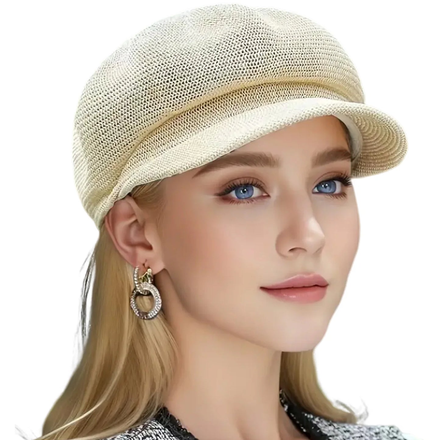 Retro Beret Caps for Women, Breathable Mesh Material, Solid Color Beret for Outdoors