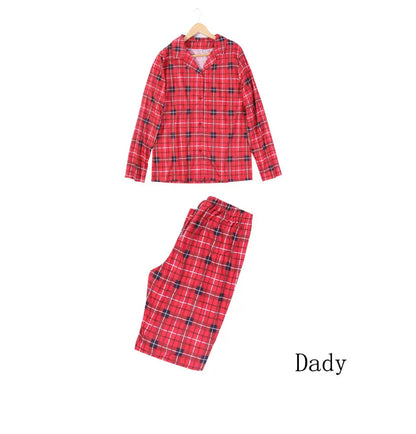 Family Christmas Pajamas Matching Sets Adult And Kids Red Plaid Button Shirts Tops+Pants Baby Romper Dog Pajamas too!!