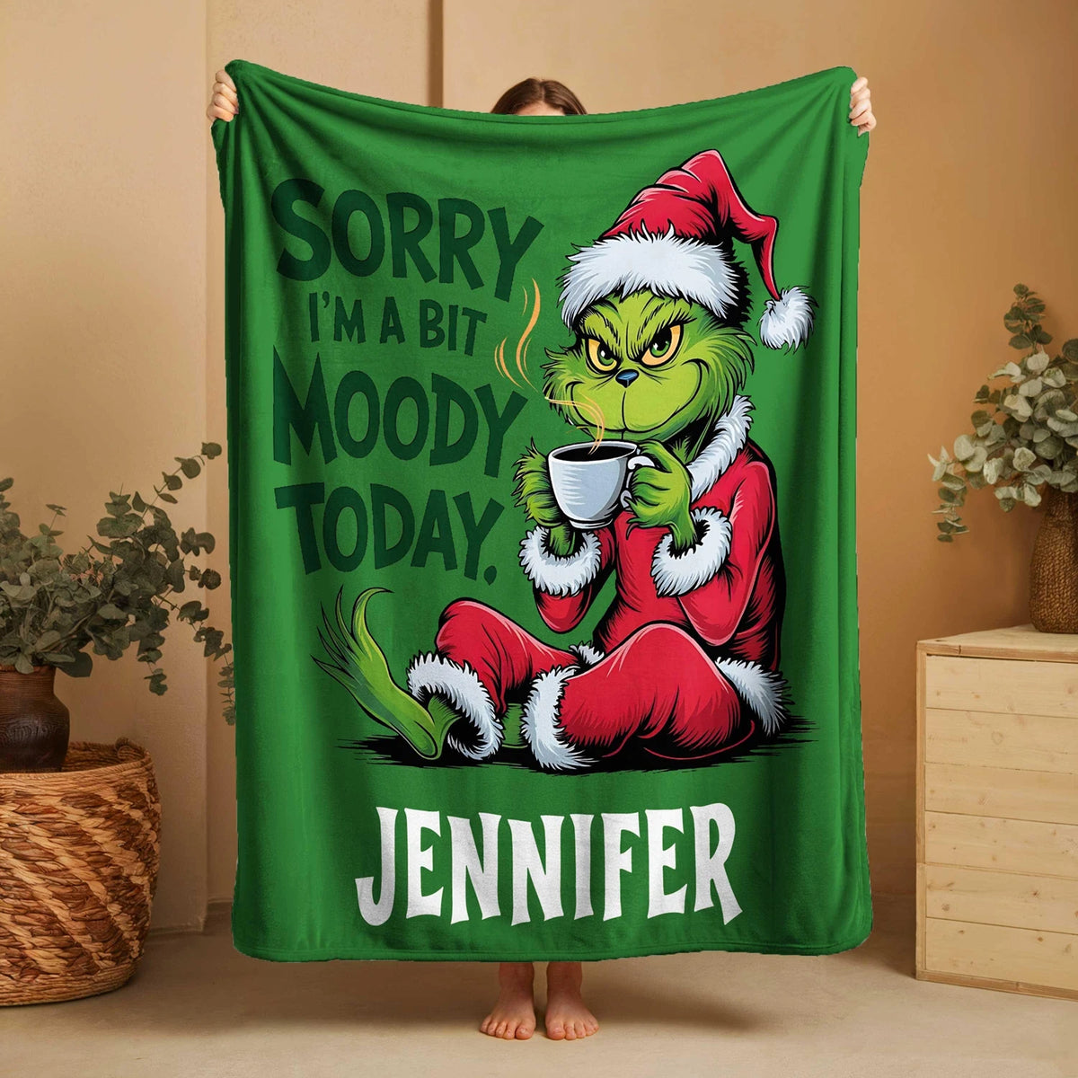 Personalized Custom Name Christmas Blanket, Super Soft Cozy Sofa Blanket. 10 Prints in 3 sizes