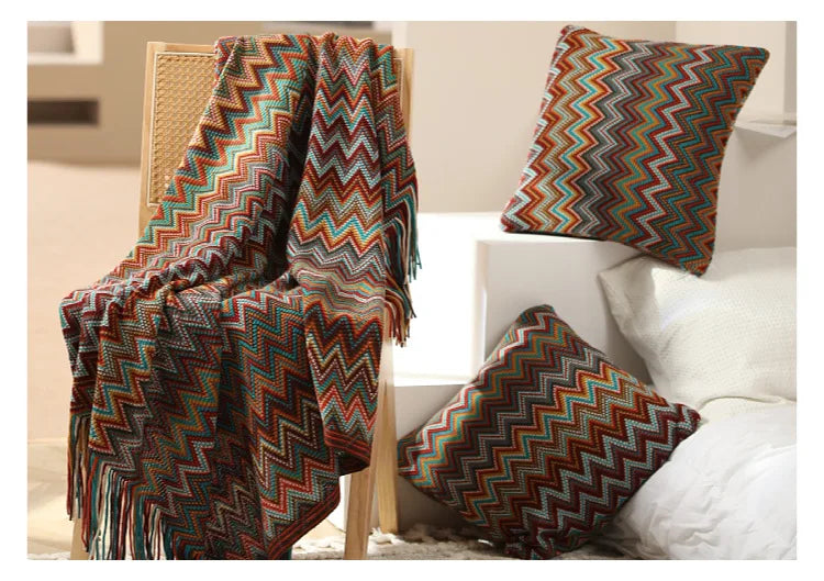Boho Blankets with Aztec Baja Blanket Designs, Ethnic Sofa Cover