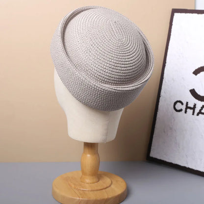 Straw Pillbox Hat  in 4 colors