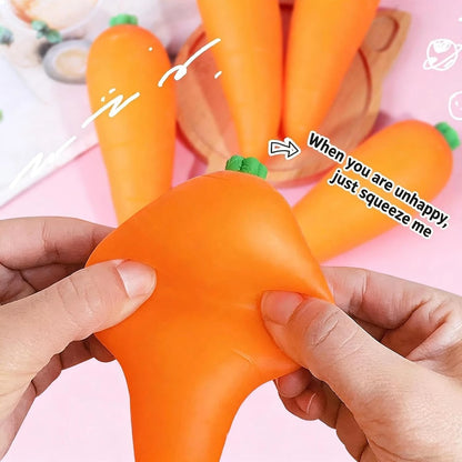 Carrot Stretch Squeeze Toy Soft Elastic, Stress Relief,  Fidget Toy Sensory Decompression Toy for Kids and Adults
