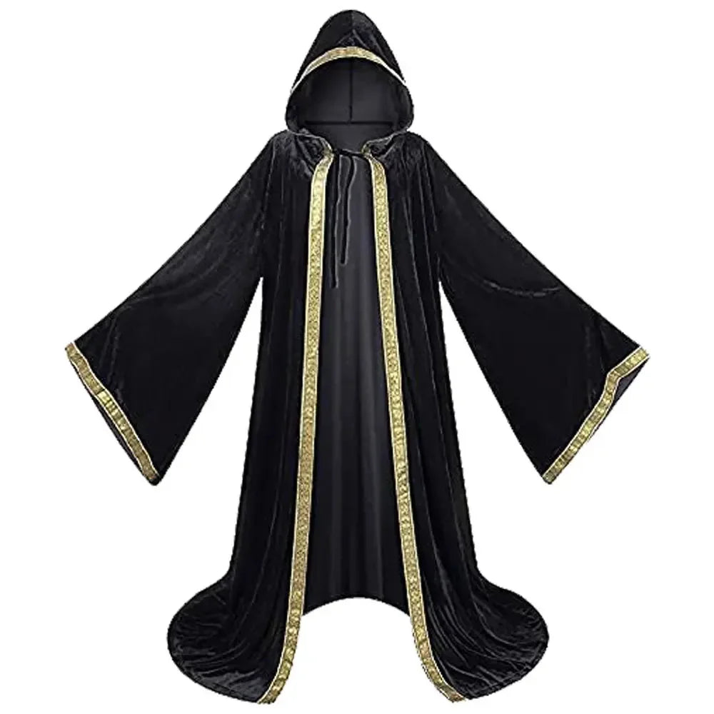 Medieval Wizard Cloak, Adult Hooded (Cane not Included)