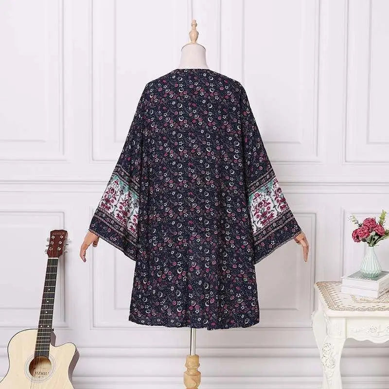 Women's Boho Blouse Cardigan Top, Casual Cover-Up in 12 designs