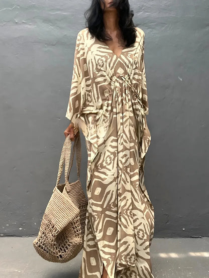 V-Neck Caftan Dresses Swimsuit Cover-Up Lounge Dresses