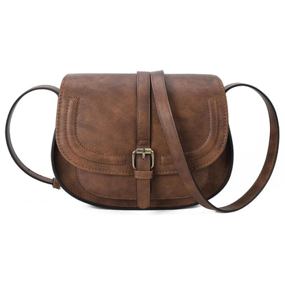 Boho Crossbody Bags, Saddle Shoulder Purse, Faux Leather Strap. In 7 Colors