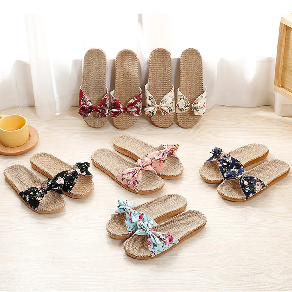Bohemian Ethnic Style Handmade Espadrille Flip Flops in Various colors