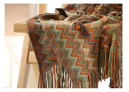 Boho Blankets with Aztec Baja Blanket Designs, Ethnic Sofa Cover