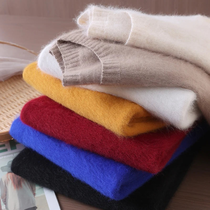 Basic Soft Knit Pullover Sweater, Round Neck, Long Sleeve, 12 colors with some sizes to 3XL