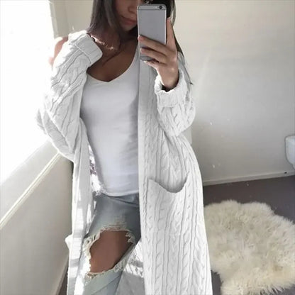 Grey, Pink, Yellow, and White Long Thick Cotton Cardigans