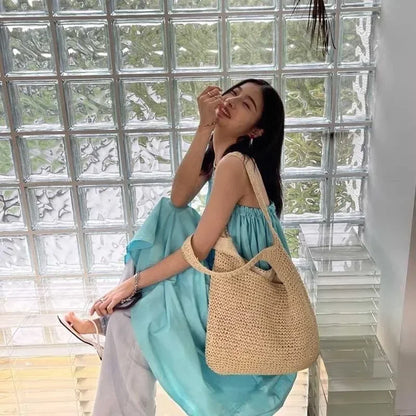 Recycled Paper Straw Over -the-Shoulder Handbags