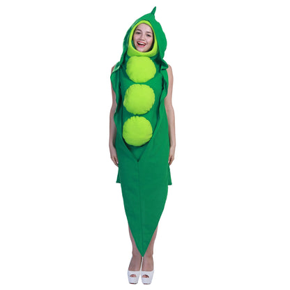 Halloween Funny Cosplay Fruit and Vegetable Costumes, also including grapes, hot pepper, tomato, avocado, and peas!