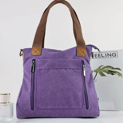 Versatile Handbag Large Capacity Canvas Casual Shoulder Crossbody Bag