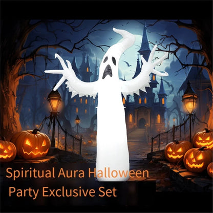 Halloween Inflatable Ghost, LED Light-up Ghost Decoration, Prop for Yard,