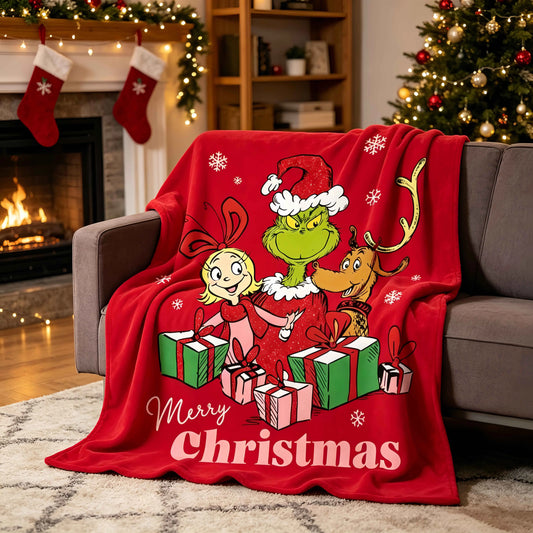 Soft Flannel Christmas Throw Blanket in 6 sizes