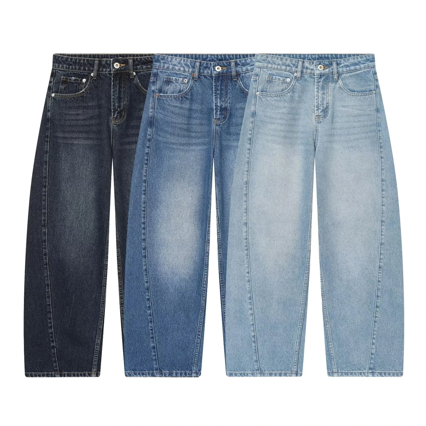 Vintage Mid-waist wide-leg worn look jeans