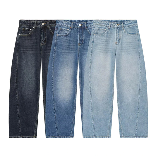 Vintage Mid-waist wide-leg worn look jeans