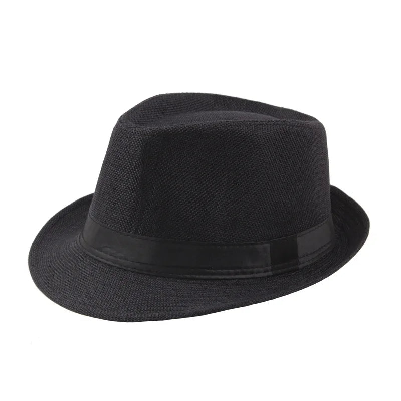 Wide Brim Solid Color Fedoras Casual Jazz Hat