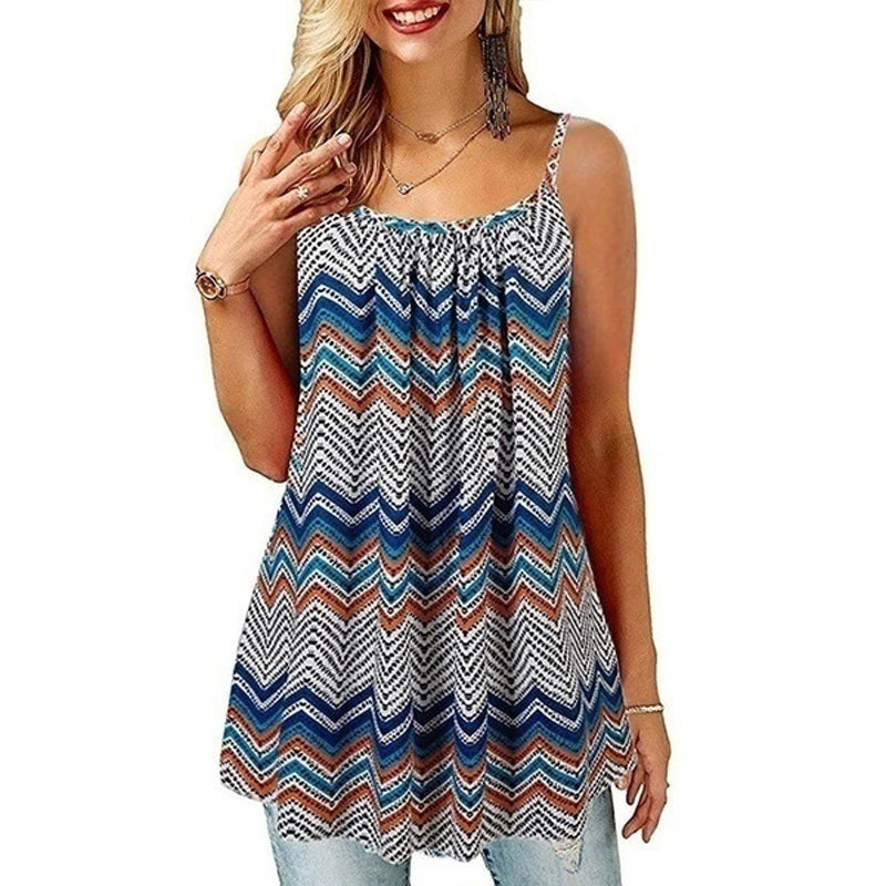 7 Designs up to 4XL Boho Tank Tops Printed Cami Casual Loose