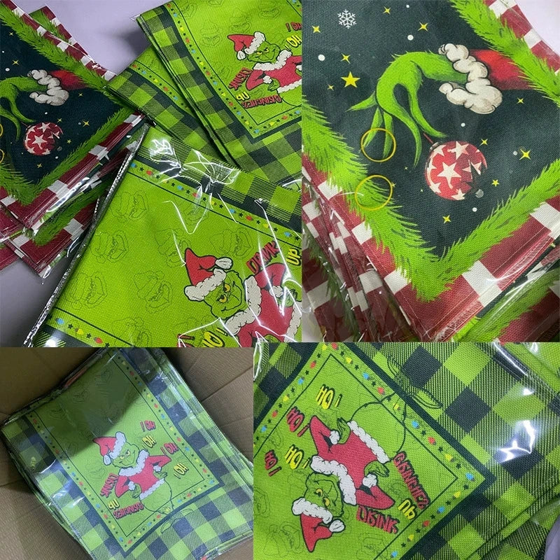 Grinch Green Polyester Christmas Table Runner