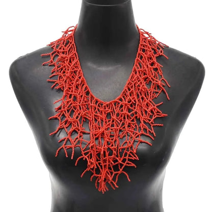Multicolor South African Tribal Bib Collar Overlay