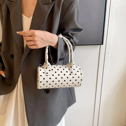 Cute Small Polka Dot Handbag Boston Lacquer Short straps or long cross body strap