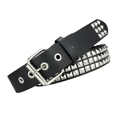 PU Leather Belt Riveted with Metal PyramidsPU.   Available to buy in quantities of 3, 5, or 10 belts for resale