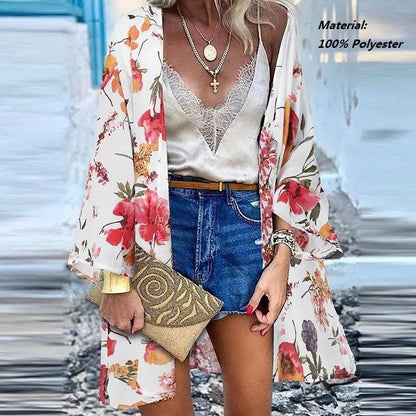 Women's Boho Blouse Cardigan Top, Casual Cover-Up in 12 designs