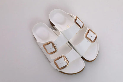 Comfortable Slip-Ons with Adjustable Buckle Straps  and Open-Toe