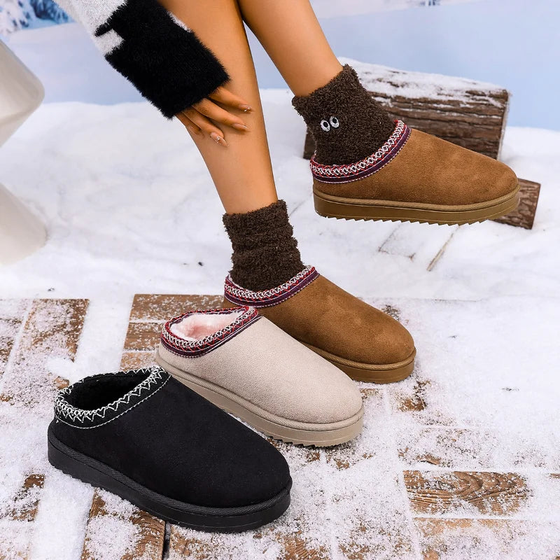 Warm, Thick Cashmere Soles Without Heels, Half Slipper Sizes 9 to 11