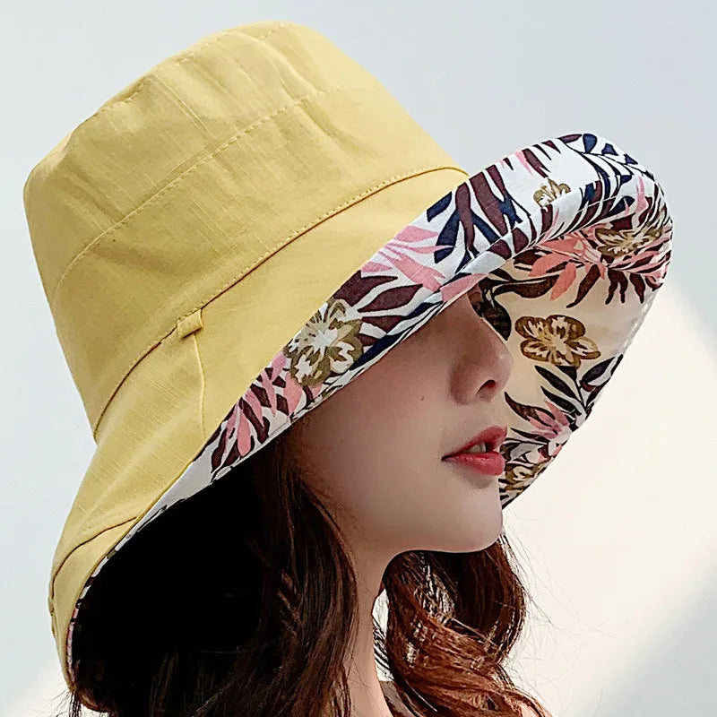 Reversible Bucket Hats, Several colors and designs, Large Brim for UV Sun Protection