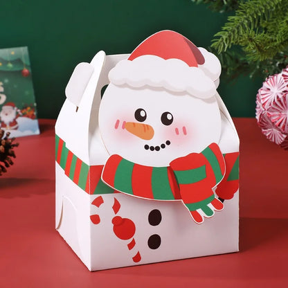 Christmas Square Cardstock Gift Bags, Sturdy Reusable