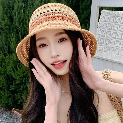 Bohemian Hand-Woven Macrame Beach Bucket Hat. Comes in 5 Colors