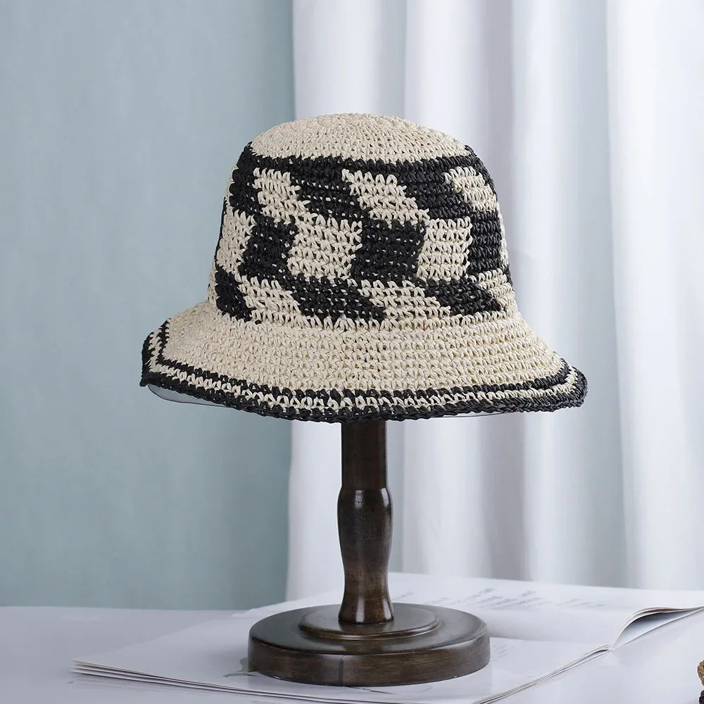 Bright Colored Floweed Crocheted Fisherman Hat