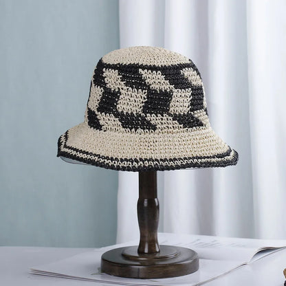 Bright Colored Floweed Crocheted Fisherman Hat