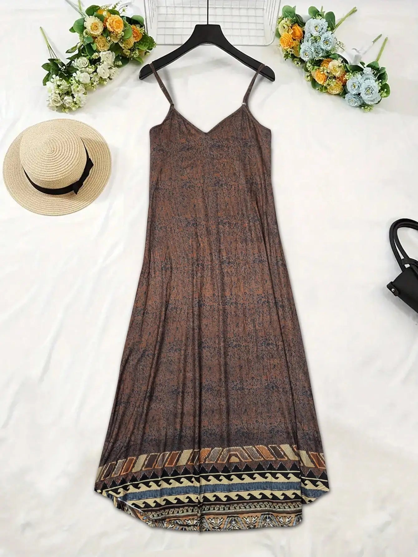 Women's Printed Casual Tank Top Sundress to Size 2XL