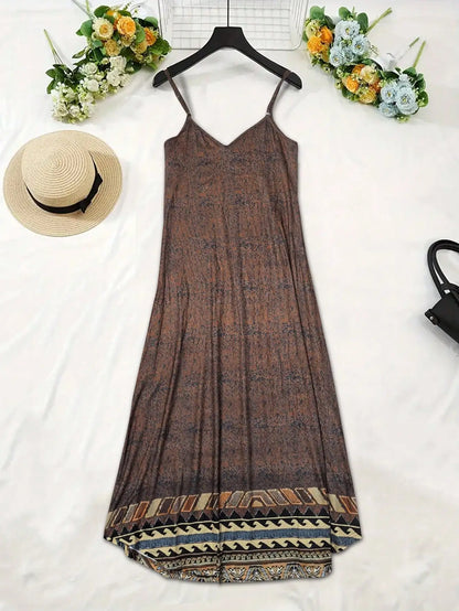 Women's Printed Casual Tank Top Sundress to Size 2XL